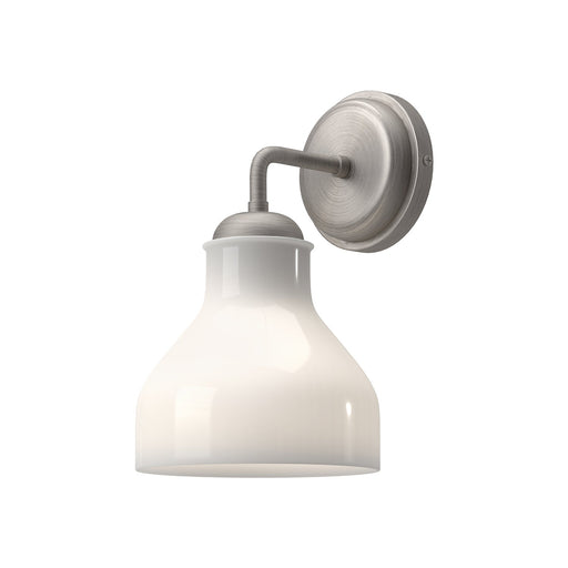 Westlake 6-in Brushed Nickel/Glossy Opal Glass 1 Light Wall/Vanity by Alora Lighting | WV540106BNGO | Alora Lighting