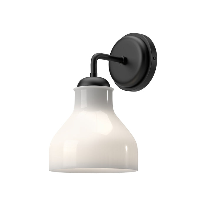 Westlake 6-in Glossy Opal Glass/Matte Black 1 Light Wall/Vanity by Alora Lighting | WV540106MBGO | Alora Lighting