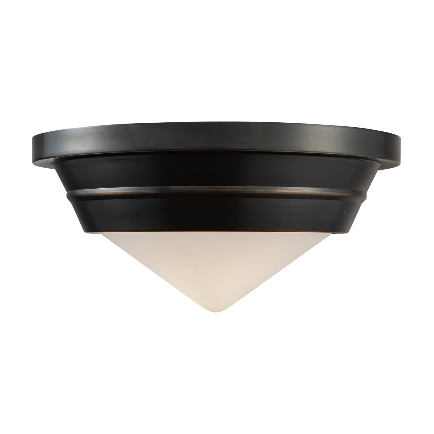 Willard 10-in Urban Bronze/Opal Matte Glass 1 Light Flush Mount by Alora Lighting | FM348010UBOP | Alora Lighting