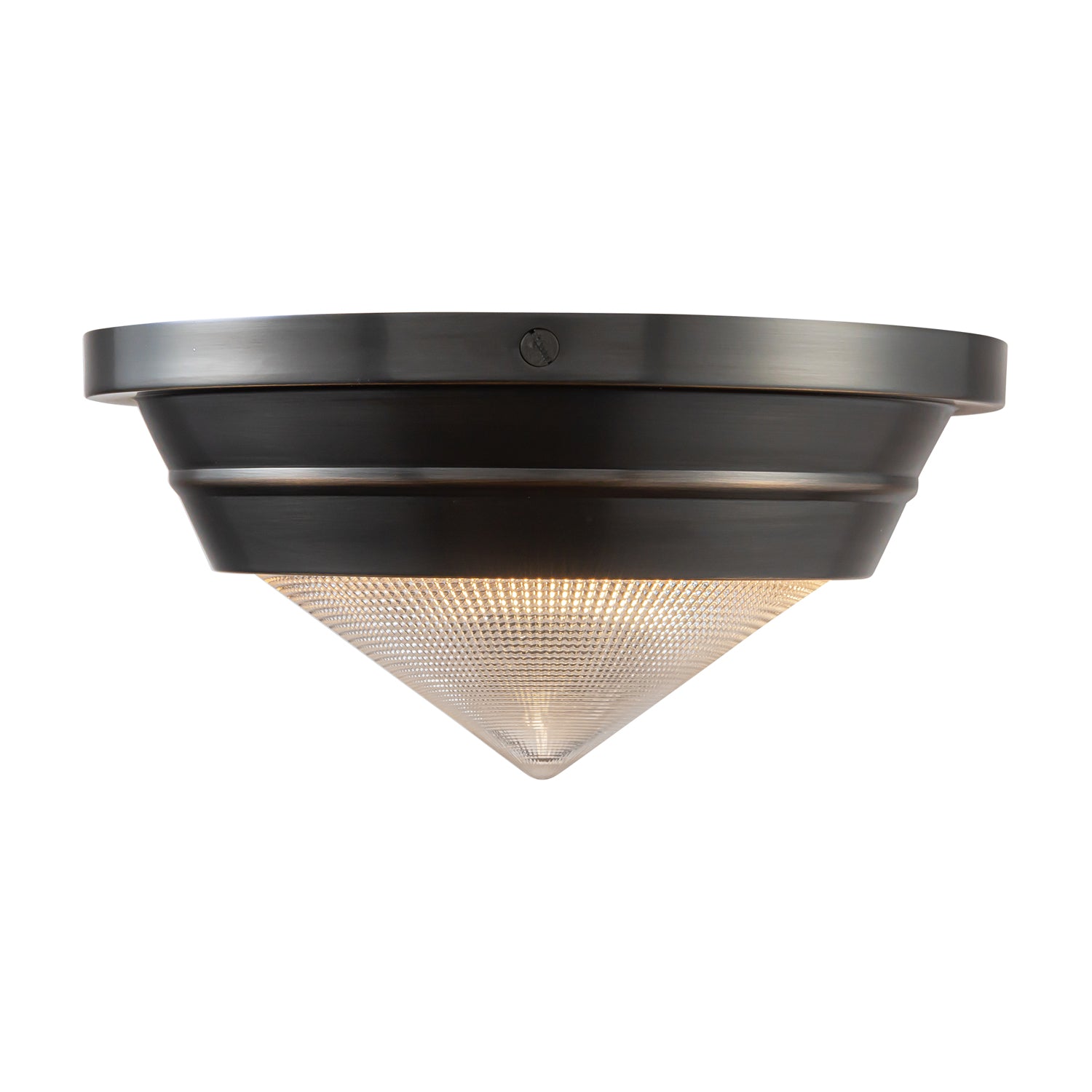 Willard 10-in Urban Bronze/Prismatic Glass 1 Light Flush Mount by Alora Lighting | FM348010UBPG | Alora Lighting