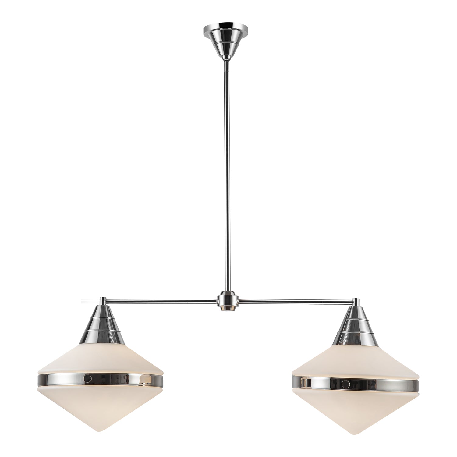 Willard 41-in Polished Nickel/Opal Matte Glass 2 Lights Linear Pendant by Alora Lighting | LP348241PNOP | Alora Lighting