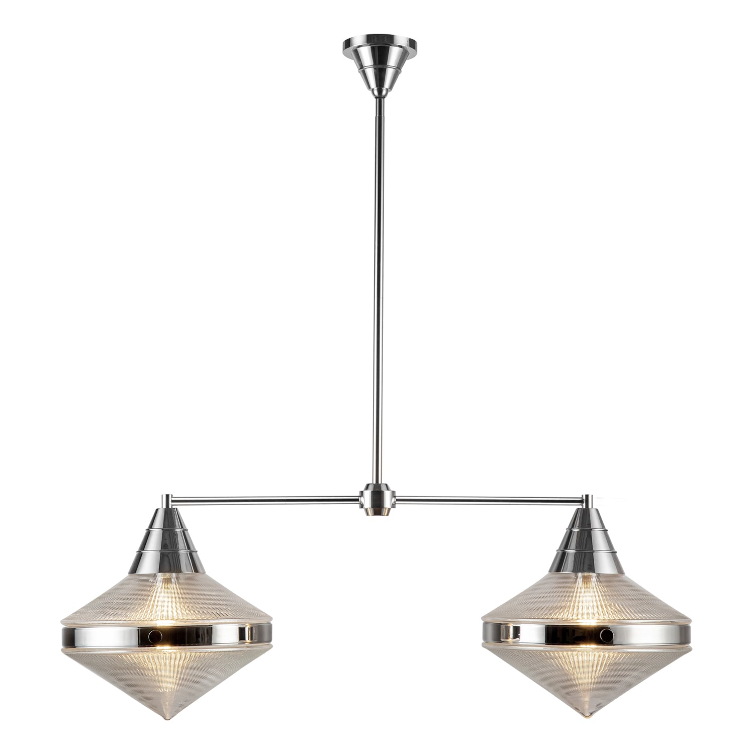 Willard 41-in Polished Nickel/Prismatic Glass 2 Lights Linear Pendant by Alora Lighting | LP348241PNPG | Alora Lighting