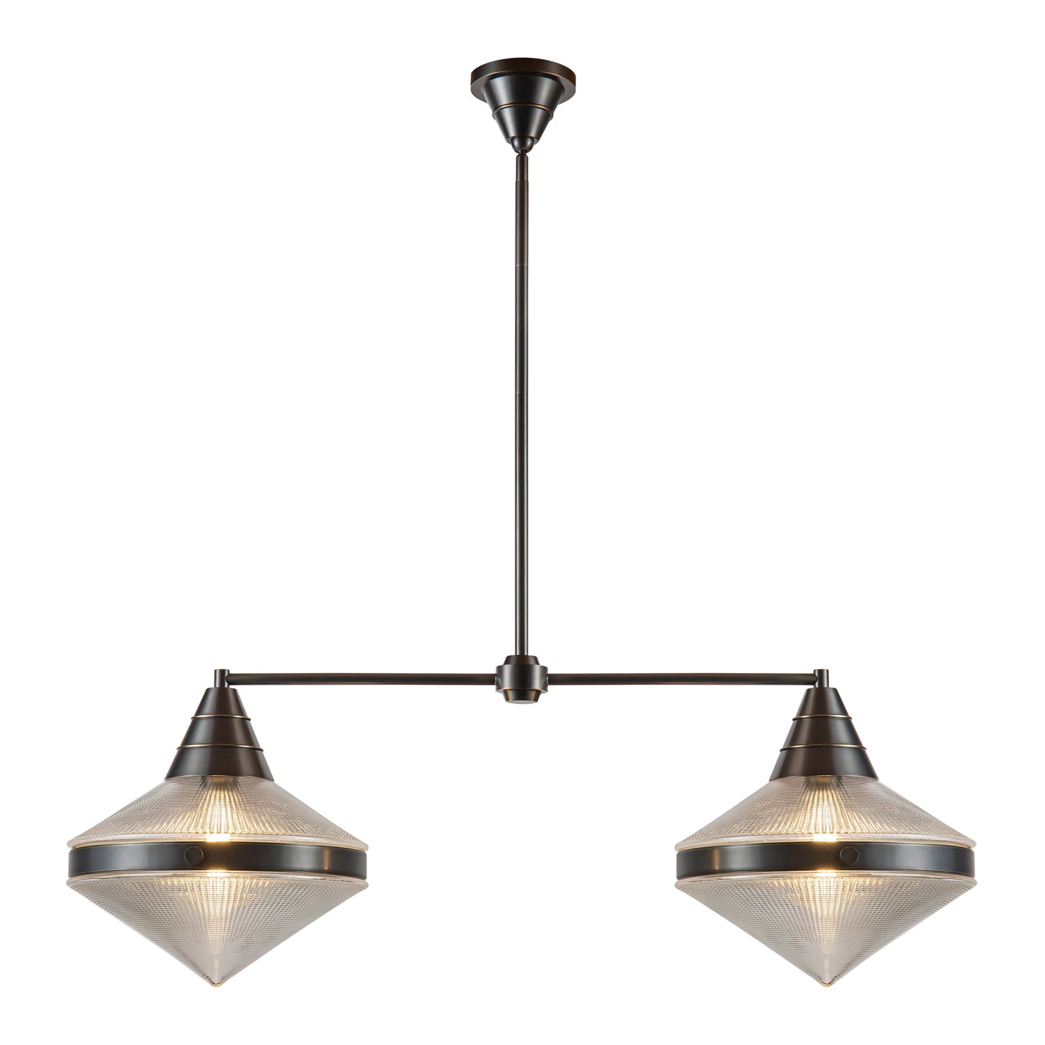 Willard 41-in Urban Bronze/Prismatic Glass 2 Lights Linear Pendant by Alora Lighting | LP348241UBPG | Alora Lighting