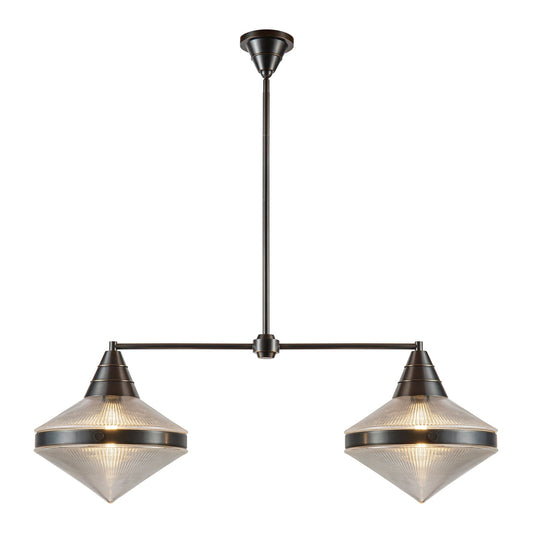Willard 41-in Urban Bronze/Prismatic Glass 2 Lights Linear Pendant by Alora Lighting | LP348241UBPG | Alora Lighting