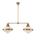 Load image into Gallery viewer, Willard 41-in Vintage Brass/Opal Matte Glass 2 Lights Linear Pendant by Alora Lighting | LP348241VBOP | Alora Lighting
