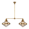 Load image into Gallery viewer, Willard 41-in Vintage Brass/Prismatic Glass 2 Lights Linear Pendant by Alora Lighting | LP348241VBPG | Alora Lighting
