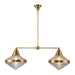 Willard 41-in Vintage Brass/Prismatic Glass 2 Lights Linear Pendant by Alora Lighting | LP348241VBPG | Alora Lighting