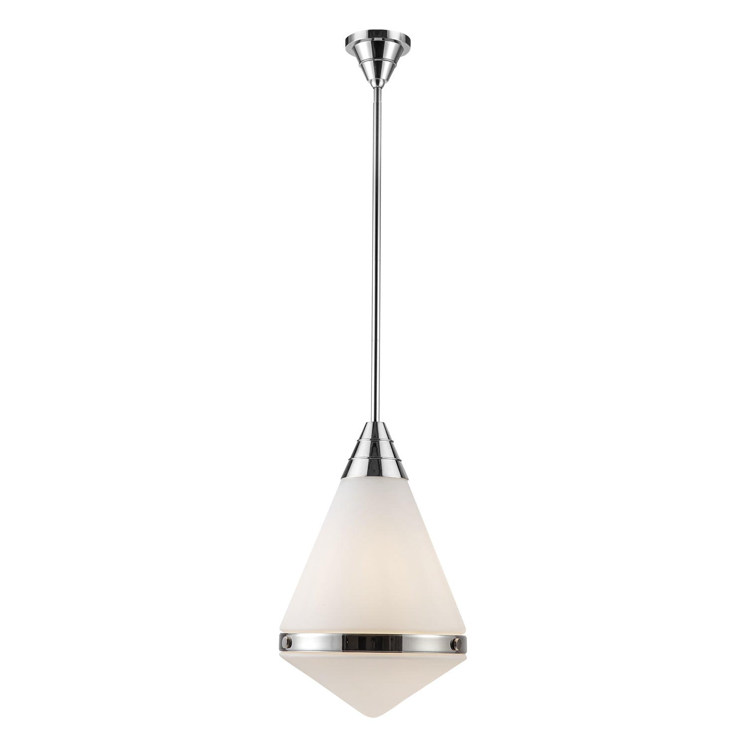 Willard 22-in Polished Nickel/Opal Matte Glass 1 Light Pendant by Alora Lighting | PD348022PNOP | Alora Lighting
