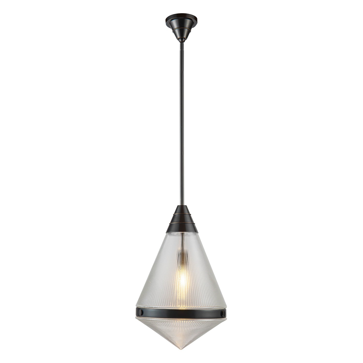 Willard 22-in Urban Bronze/Prismatic Glass 1 Light Pendant by Alora Lighting | PD348022UBPG | Alora Lighting