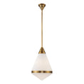 Load image into Gallery viewer, Willard 22-in Vintage Brass/Opal Matte Glass 1 Light Pendant by Alora Lighting | PD348022VBOP | Alora Lighting
