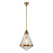 Willard 22-in Vintage Brass/Prismatic Glass 1 Light Pendant by Alora Lighting | PD348022VBPG | Alora Lighting