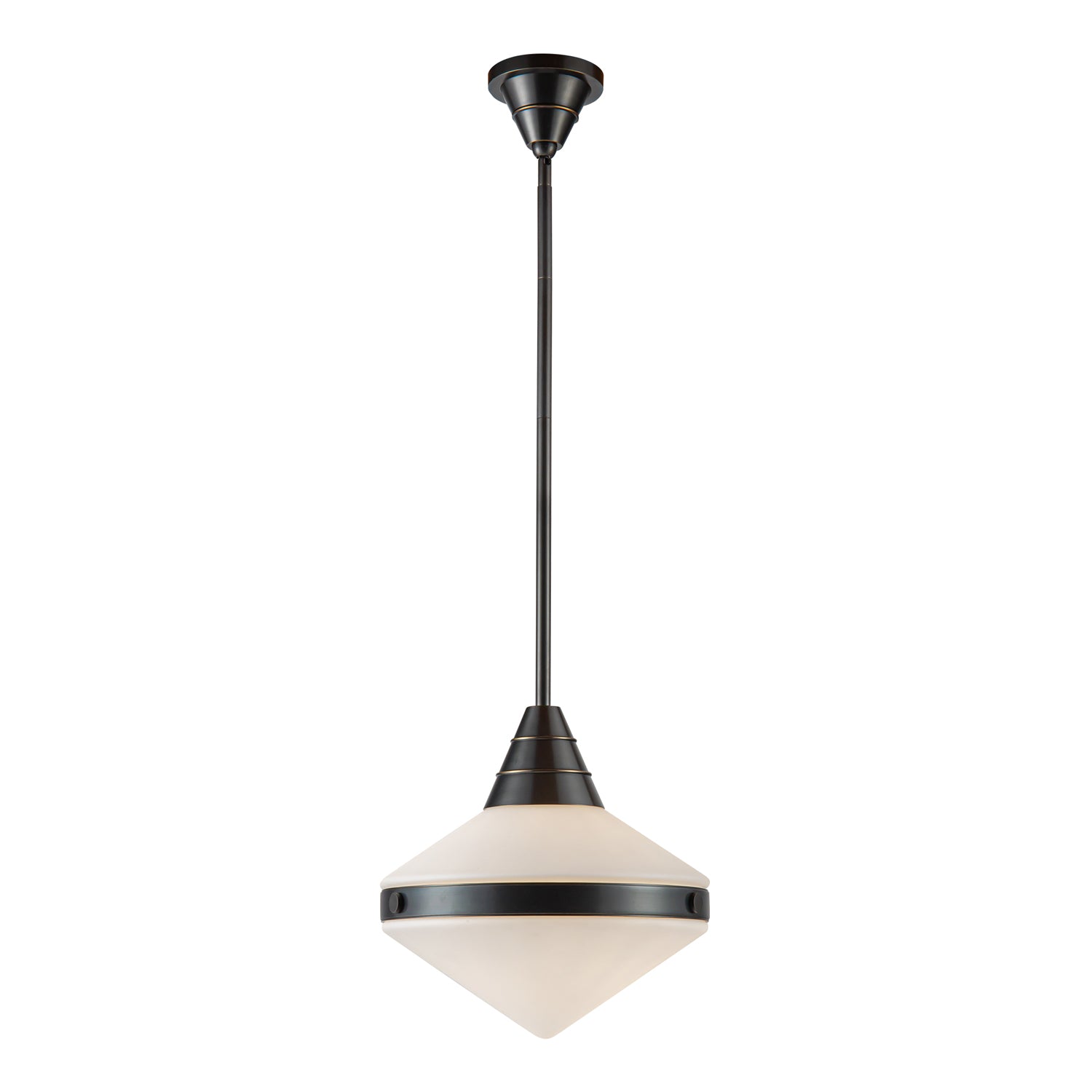 Willard 14-in Urban Bronze/Opal Matte Glass 1 Light Pendant by Alora Lighting | PD348114UBOP | Alora Lighting