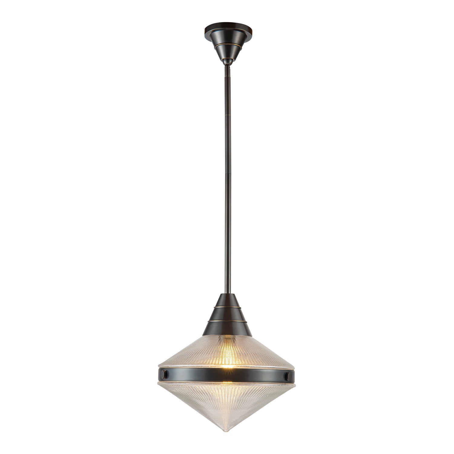 Willard 14-in Urban Bronze/Prismatic Glass 1 Light Pendant by Alora Lighting | PD348114UBPG | Alora Lighting