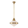 Load image into Gallery viewer, Willard 14-in Vintage Brass/Opal Matte Glass 1 Light Pendant by Alora Lighting | PD348114VBOP | Alora Lighting
