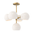 Load image into Gallery viewer, Willow 18-in Brushed Gold/Opal Matte Glass 5 Lights Chandelier by Alora Lighting | CH548518BGOP | Alora Lighting
