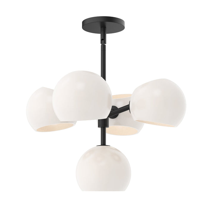 Willow 18-in Matte Black/Opal Matte Glass 5 Lights Chandelier by Alora Lighting | CH548518MBOP | Alora Lighting