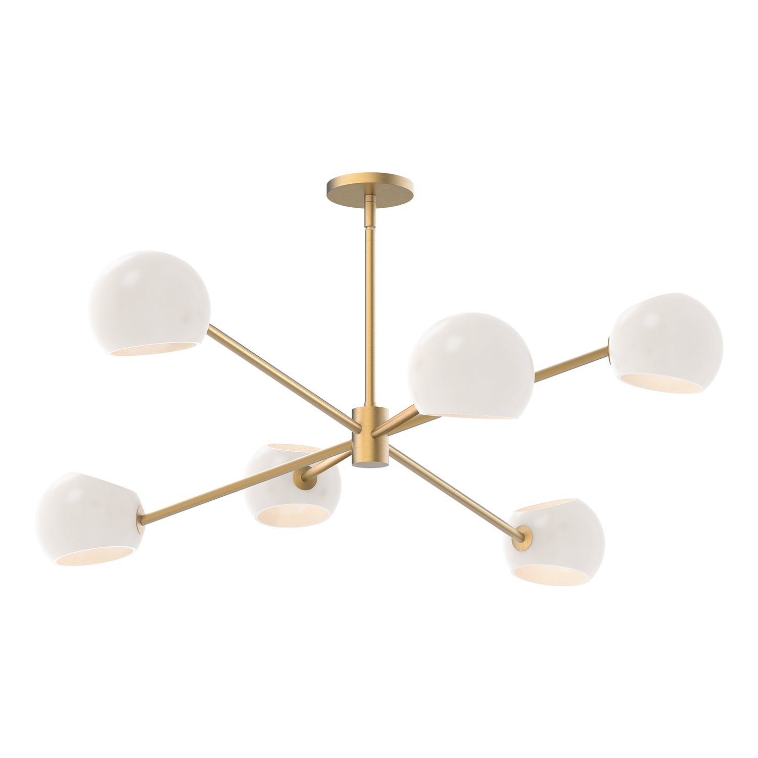 Willow 37-in Brushed Gold/Opal Matte Glass 6 Lights Chandelier by Alora Lighting | CH548637BGOP | Alora Lighting