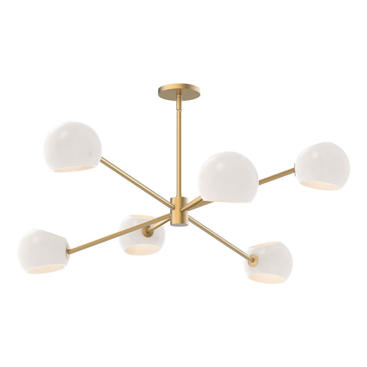 Willow 37-in Brushed Gold/Opal Matte Glass 6 Lights Chandelier by Alora Lighting | CH548637BGOP | Alora Lighting