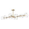 Load image into Gallery viewer, Willow 48-in Brushed Gold/Clear Glass 8 Lights Linear Pendant by Alora Lighting | LP548848BGCL | Alora Lighting
