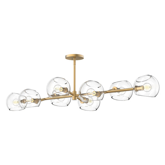 Willow 48-in Brushed Gold/Clear Glass 8 Lights Linear Pendant by Alora Lighting | LP548848BGCL | Alora Lighting