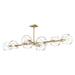 Willow 48-in Brushed Gold/Clear Glass 8 Lights Linear Pendant by Alora Lighting | LP548848BGCL | Alora Lighting