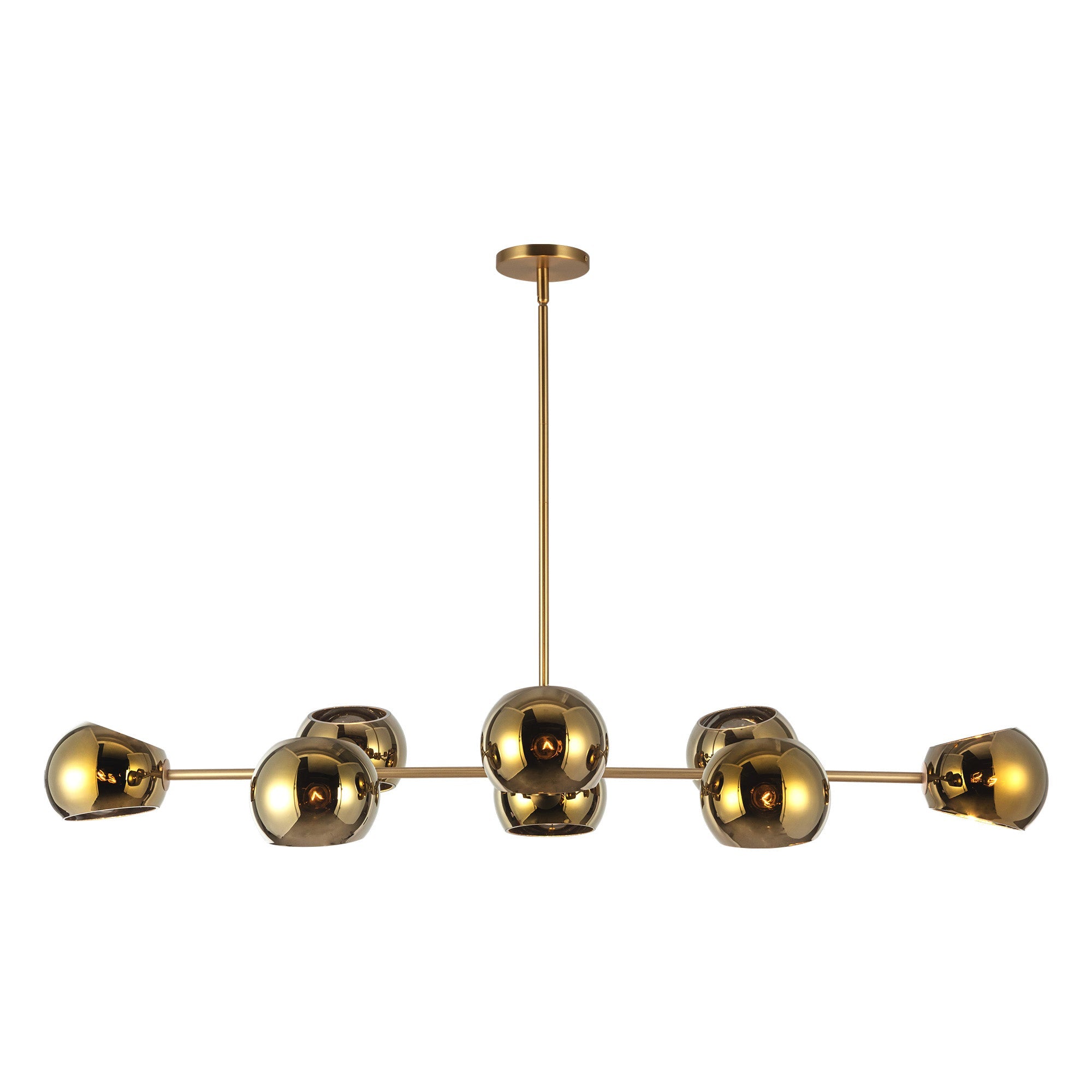 Willow 48-in Brushed Gold/Copper Glass 8 Lights Linear Pendant by Alora Lighting | LP548848BGCP | Alora Lighting