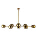 Willow 48-in Brushed Gold/Copper Glass 8 Lights Linear Pendant by Alora Lighting | LP548848BGCP | Alora Lighting