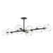 Willow 48-in Clear Glass/Matte Black 8 Lights Linear Pendant by Alora Lighting | LP548848MBCL | Alora Lighting