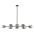 Load image into Gallery viewer, Willow 48-in Matte Black/Smoked Solid Glass 8 Lights Linear Pendant by Alora Lighting | LP548848MBSM | Alora Lighting
