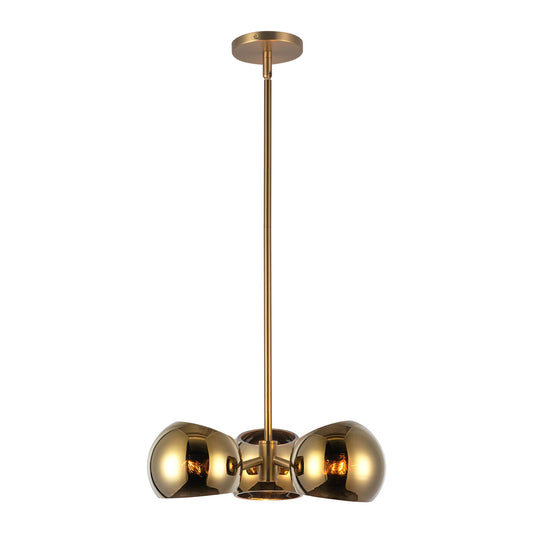 Willow 16-in Brushed Gold/Copper Glass 3 Lights Pendant by Alora Lighting | PD548315BGCP | Alora Lighting