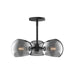 Willow 16-in Matte Black/Smoked Solid Glass 3 Lights Pendant by Alora Lighting | PD548315MBSM | Alora Lighting