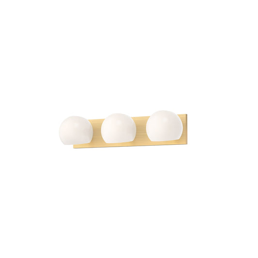 Willow 22-in Brushed Gold/Opal Matte Glass 3 Lights Vanity by Alora Lighting | VL548322BGOP | Alora Lighting