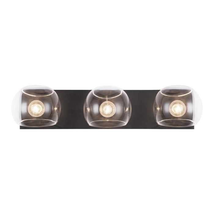 Willow 22-in Clear Glass/Matte Black 3 Lights Vanity by Alora Lighting | VL548322MBCL | Alora Lighting