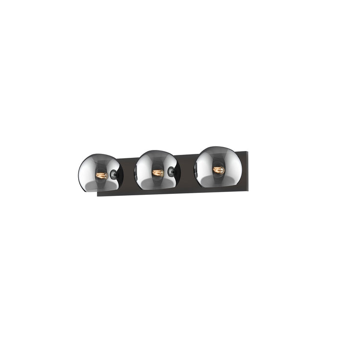 Willow 22-in Matte Black/Smoked Solid Glass 3 Lights Vanity by Alora Lighting | VL548322MBSM | Alora Lighting