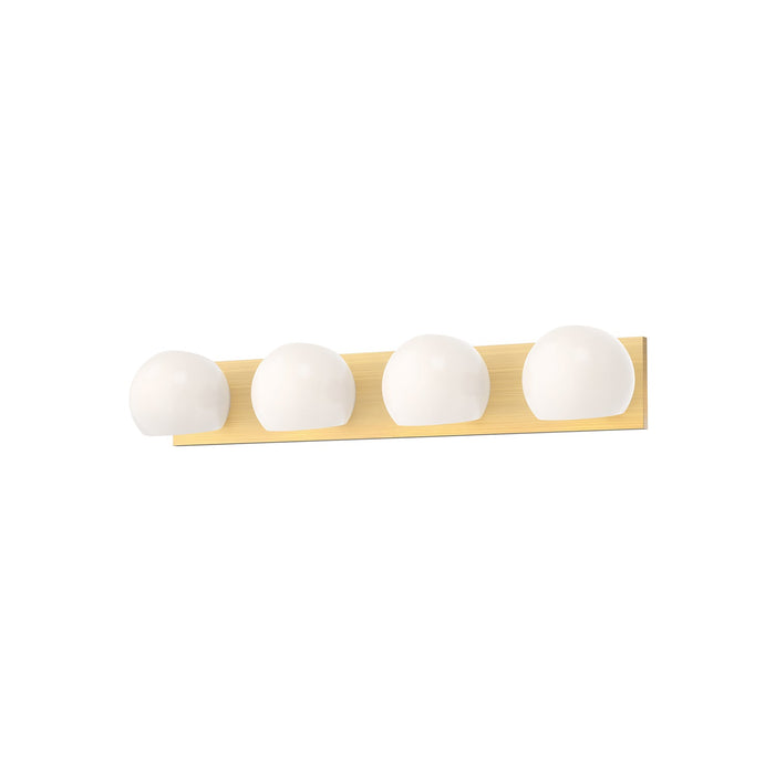Willow 31-in Brushed Gold/Opal Matte Glass 4 Lights Vanity by Alora Lighting | VL548431BGOP | Alora Lighting
