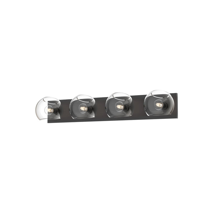 Willow 31-in Clear Glass/Matte Black 4 Lights Vanity by Alora Lighting | VL548431MBCL | Alora Lighting