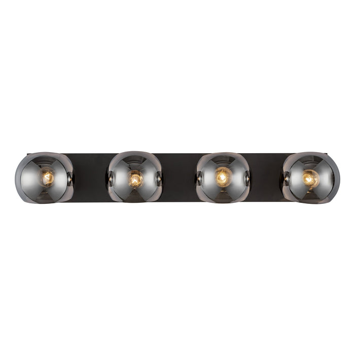 Willow 31-in Matte Black/Smoked Solid Glass 4 Lights Vanity by Alora Lighting | VL548431MBSM | Alora Lighting