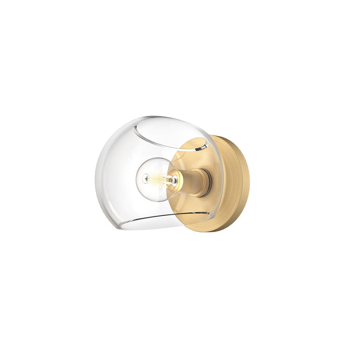 Willow 6-in Brushed Gold/Clear Glass 1 Light Wall/Vanity by Alora Lighting | WV548006BGCL | Alora Lighting