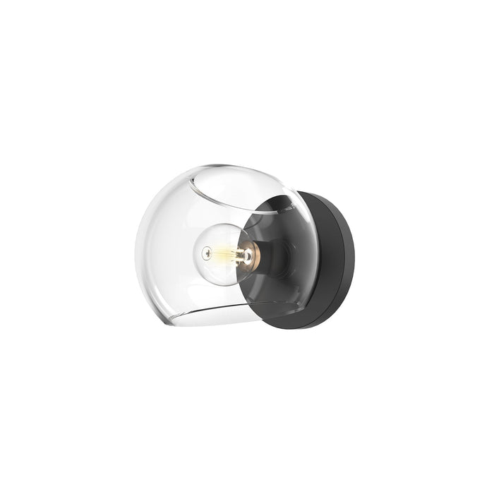 Willow 6-in Clear Glass/Matte Black 1 Light Wall/Vanity by Alora Lighting | WV548006MBCL | Alora Lighting