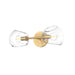 Willow 17-in Brushed Gold/Clear Glass 2 Lights Wall/Vanity by Alora Lighting | WV548217BGCL | Alora Lighting