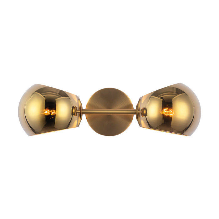 Willow 17-in Brushed Gold/Copper Glass 2 Lights Wall/Vanity by Alora Lighting | WV548217BGCP | Alora Lighting