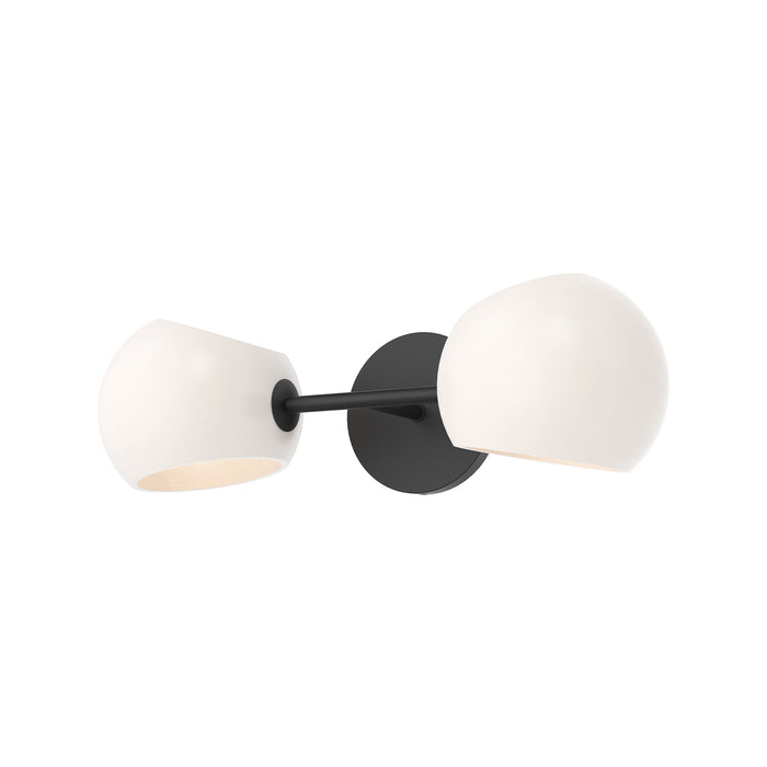 Willow 17-in Matte Black/Opal Matte Glass 2 Lights Wall/Vanity by Alora Lighting | WV548217MBOP | Alora Lighting