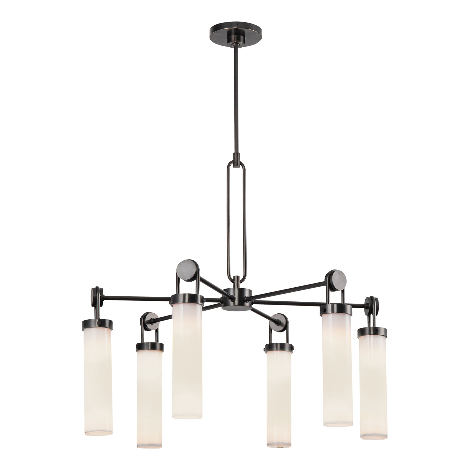 Wynwood 32-in Urban Bronze/Glossy Opal 6 Lights Chandelier by Alora Lighting | CH355632UBGO | Alora Lighting