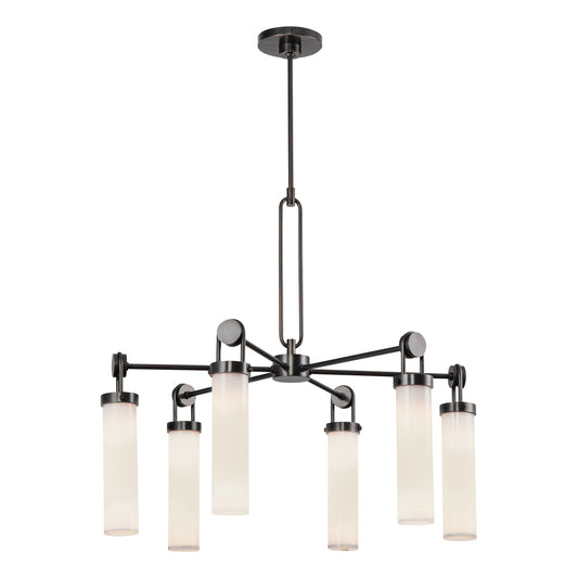 Wynwood 32-in Urban Bronze/Glossy Opal 6 Lights Chandelier by Alora Lighting | CH355632UBGO | Alora Lighting