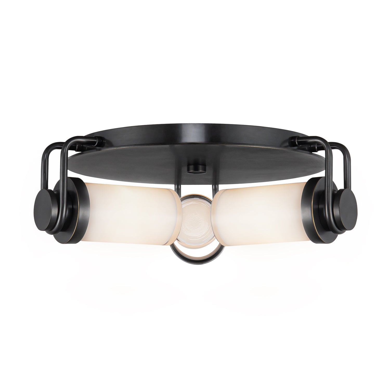 Wynwood 17-in Urban Bronze/Glossy Opal 3 Lights Flush Mount by Alora Lighting | FM355317UBGO | Alora Lighting