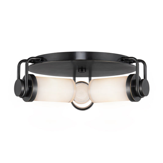 Wynwood 17-in Urban Bronze/Glossy Opal 3 Lights Flush Mount by Alora Lighting | FM355317UBGO | Alora Lighting