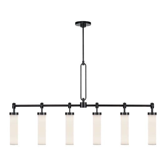 Wynwood 52-in Urban Bronze/Glossy Opal 6 Lights Linear Pendant by Alora Lighting | LP355652UBGO | Alora Lighting