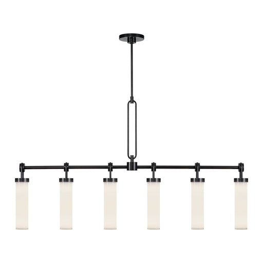 Wynwood 52-in Urban Bronze/Glossy Opal 6 Lights Linear Pendant by Alora Lighting | LP355652UBGO | Alora Lighting