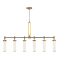 Load image into Gallery viewer, Wynwood 52-in Vintage Brass/Glossy Opal 6 Lights Linear Pendant by Alora Lighting | LP355652VBGO | Alora Lighting
