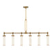 Wynwood 52-in Vintage Brass/Glossy Opal 6 Lights Linear Pendant by Alora Lighting | LP355652VBGO | Alora Lighting
